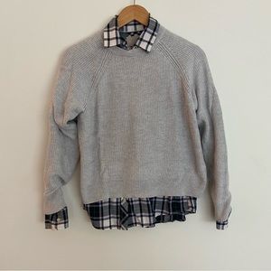 Banana Republic Sweater + Plaid Shirt Bundle
